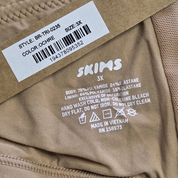 Skims Fits Everybody Crossover Wireless  Bra Bralette Ochre Tan 3X NWT - Picture 3 of 3